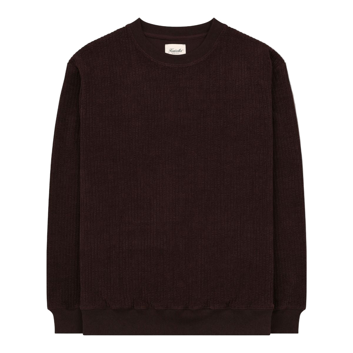 Wide Rib Crew Neck - Coffee
