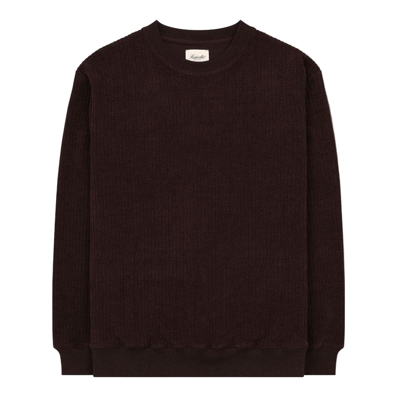 Wide Rib Crew Neck - Coffee
