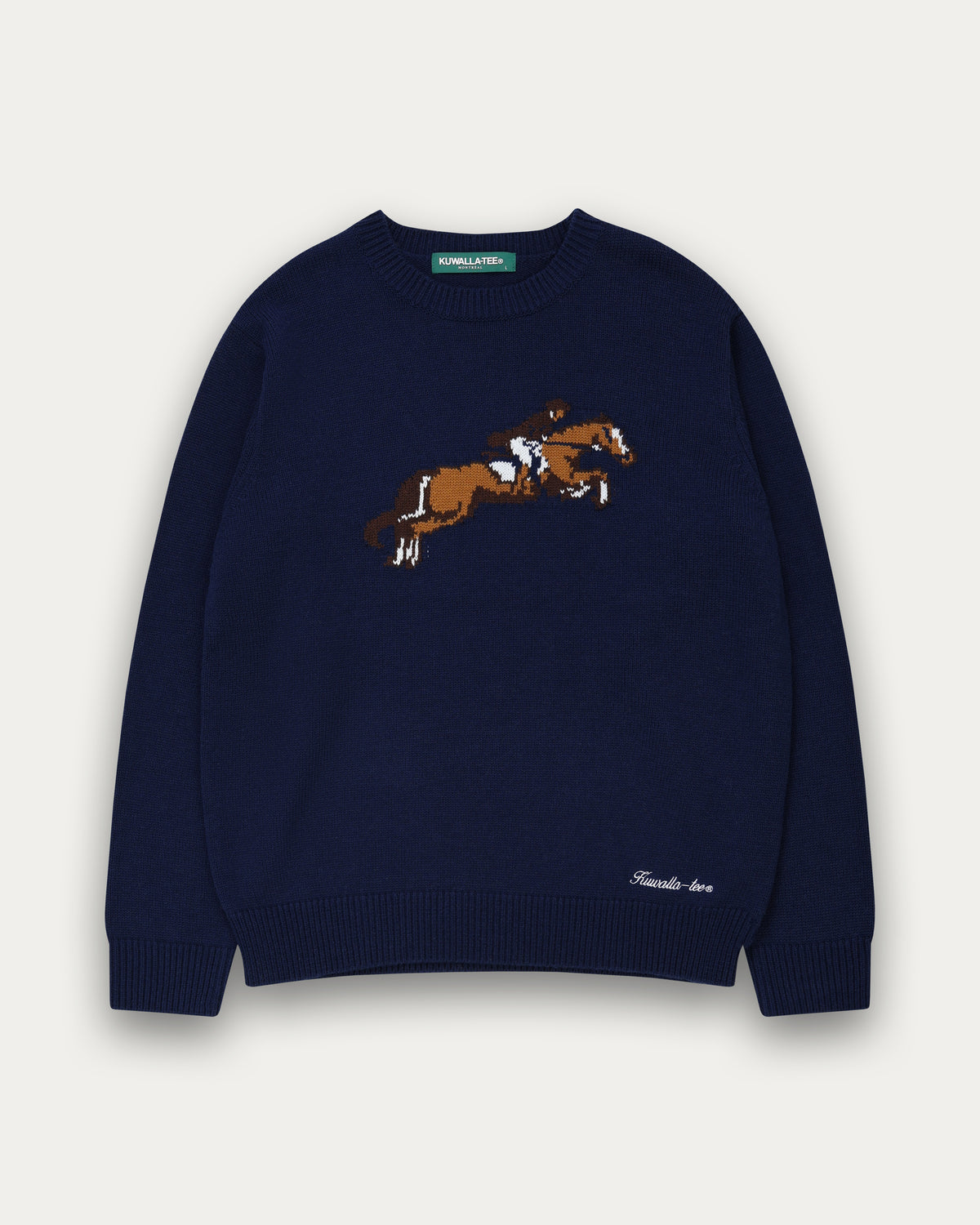 Equestrian Knit Crew - Navy-4