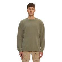 Green Textured Knit Crew