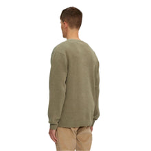 Green Textured Knit Crew