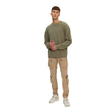 Green Textured Knit Crew