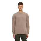 Roasted Cashew Textured Knit Crew