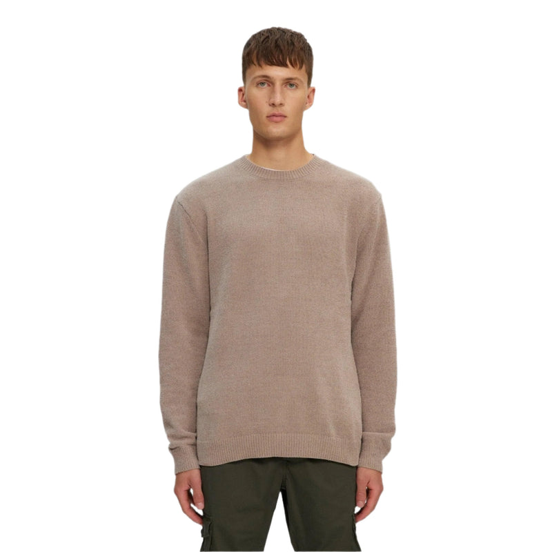 Roasted Cashew Textured Knit Crew