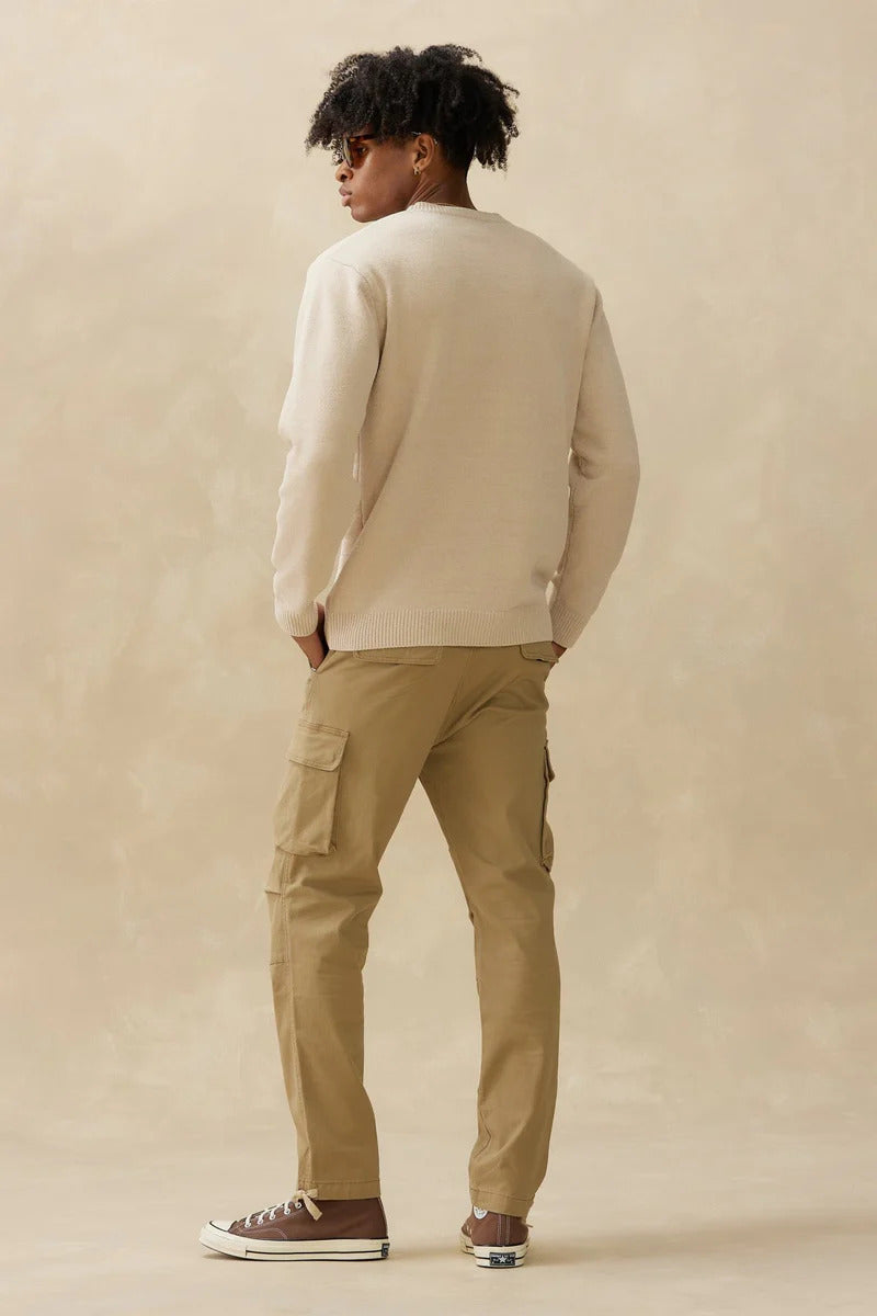 Textured Knit Crew - Beige