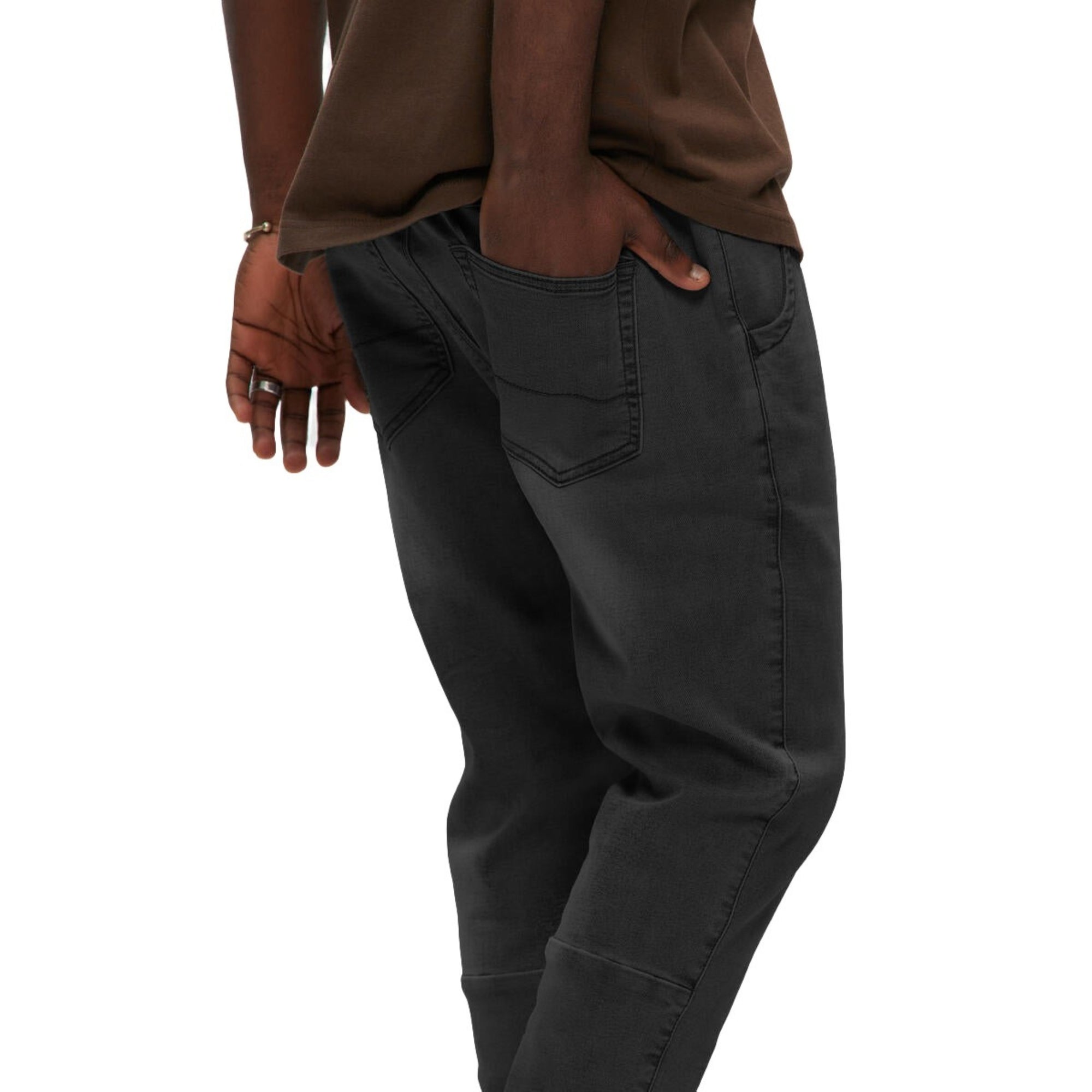 Black Knit Denim Trouser