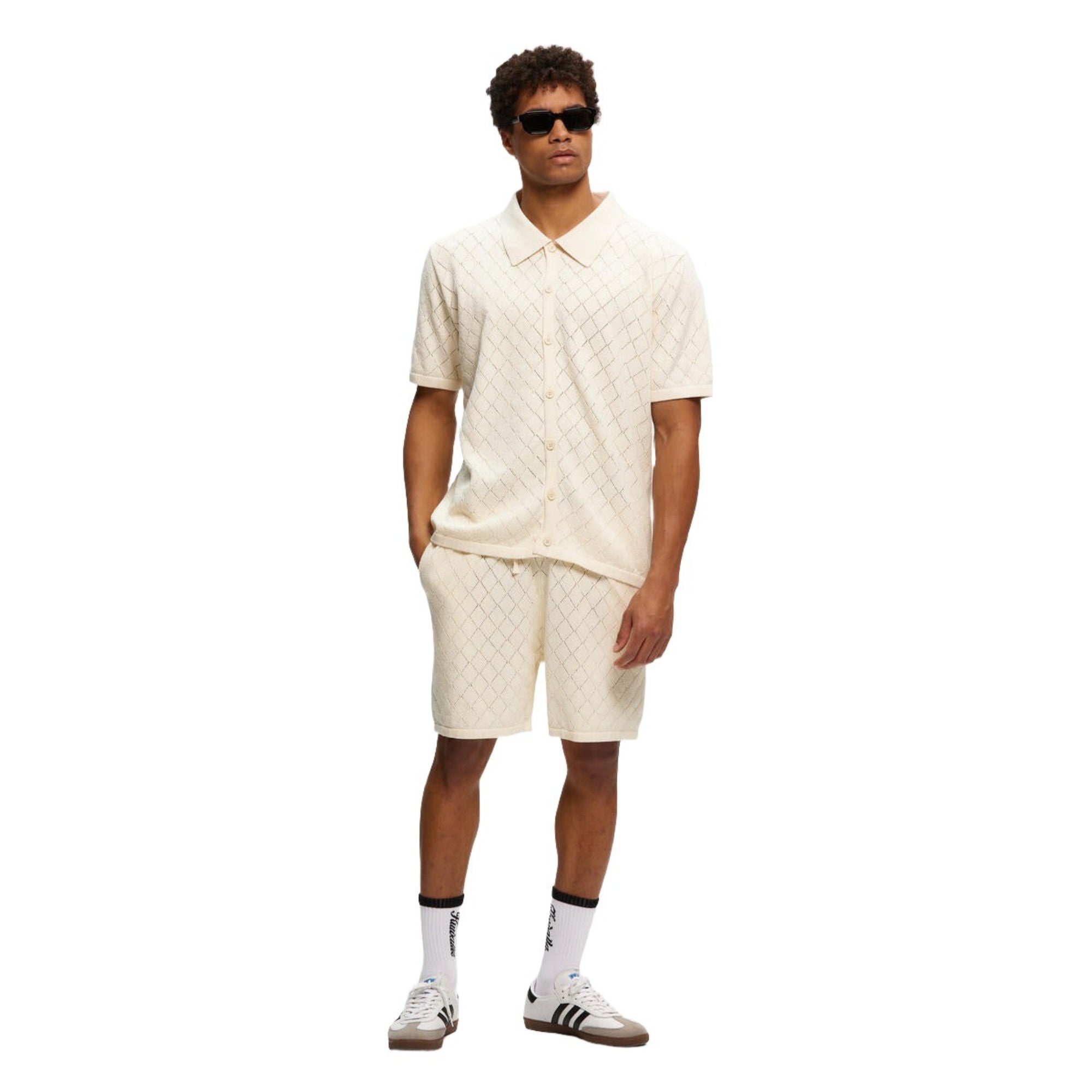 Cream Knitted Shorts