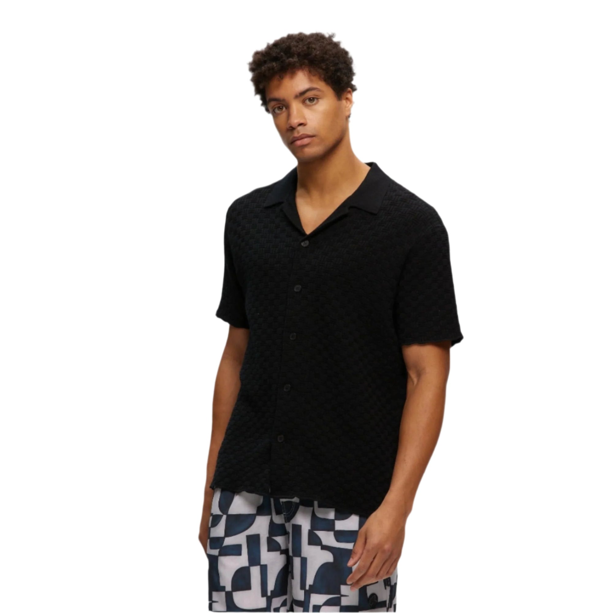 Black Knitted Yacht Shirt