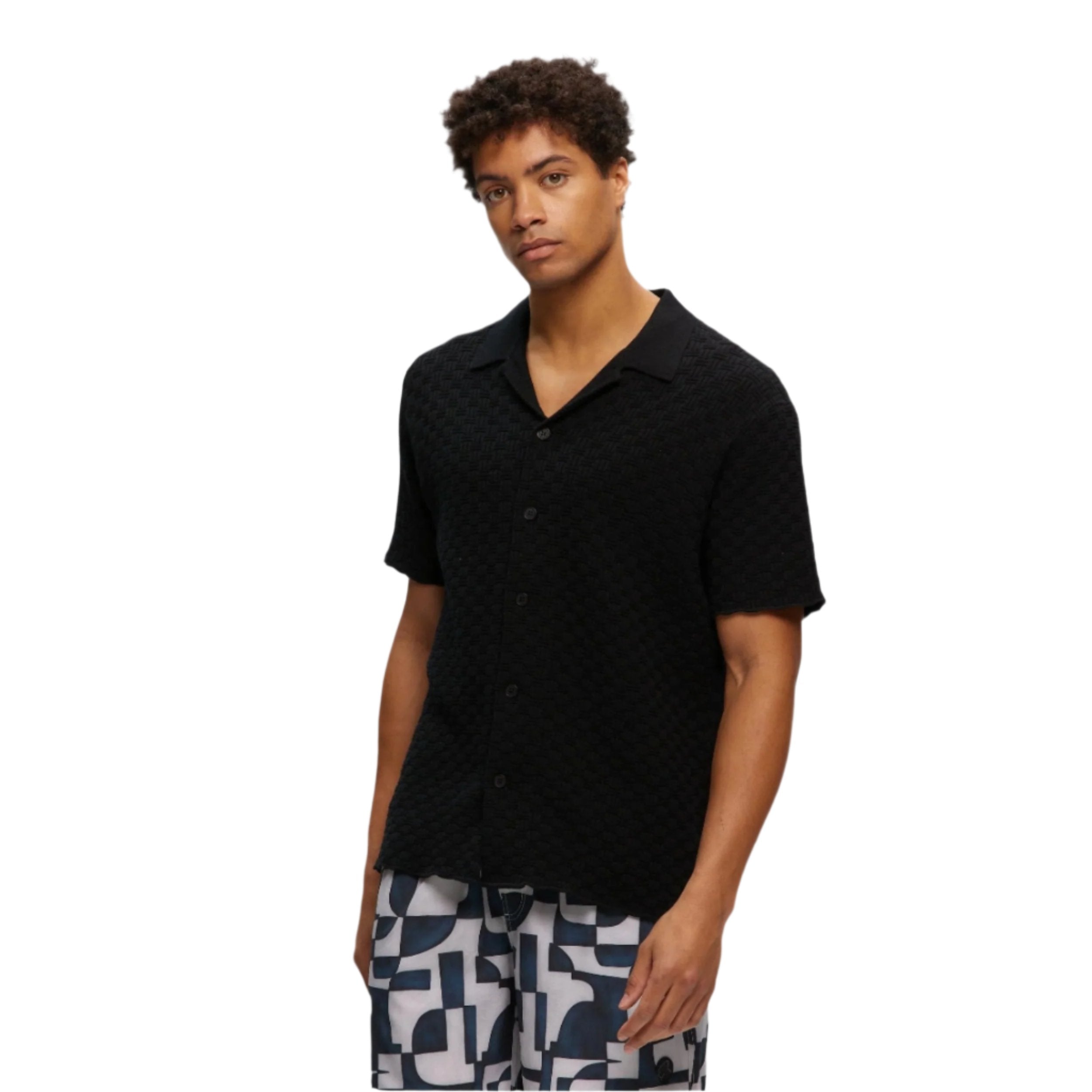 Black Knitted Yacht Shirt