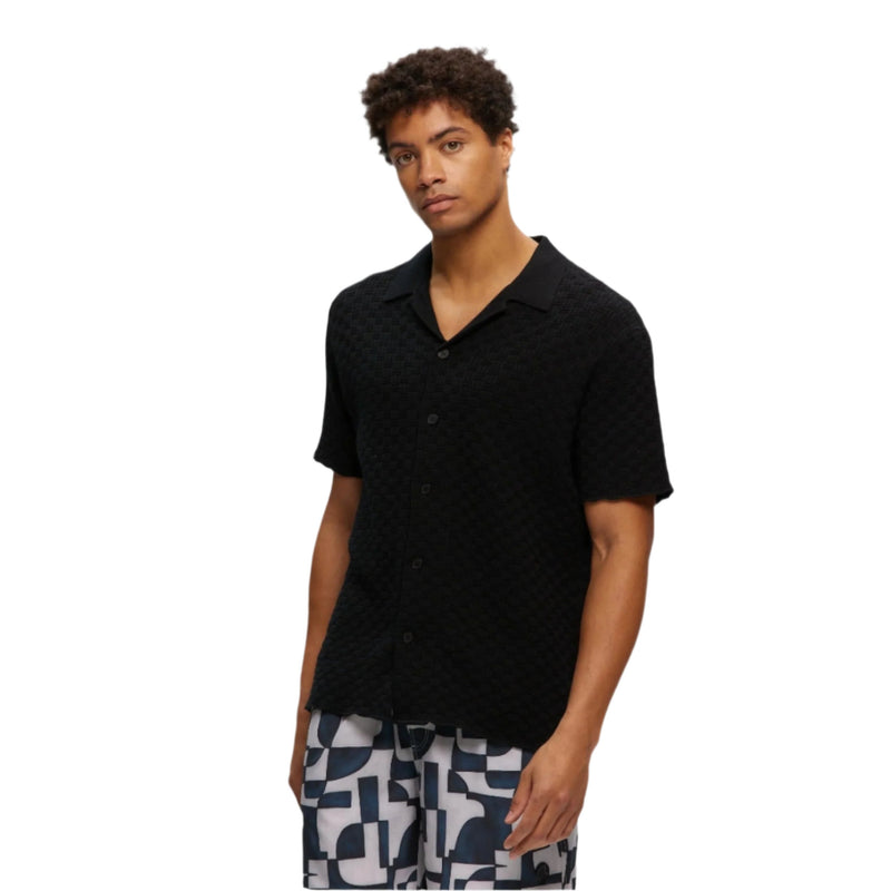 Black Knitted Yacht Shirt