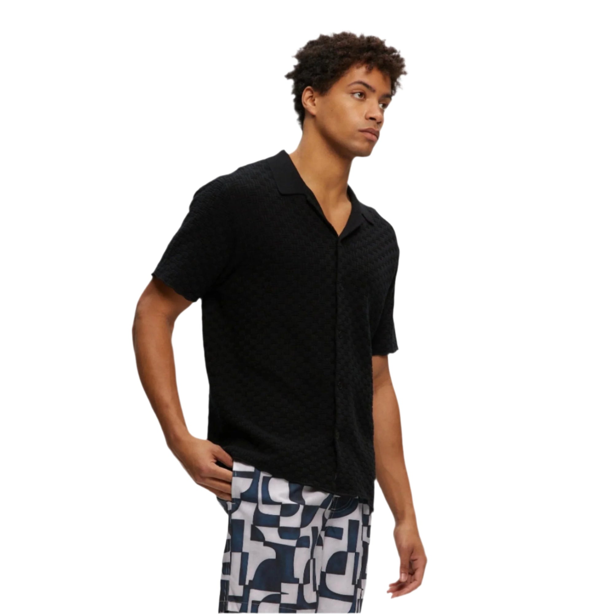 Black Knitted Yacht Shirt