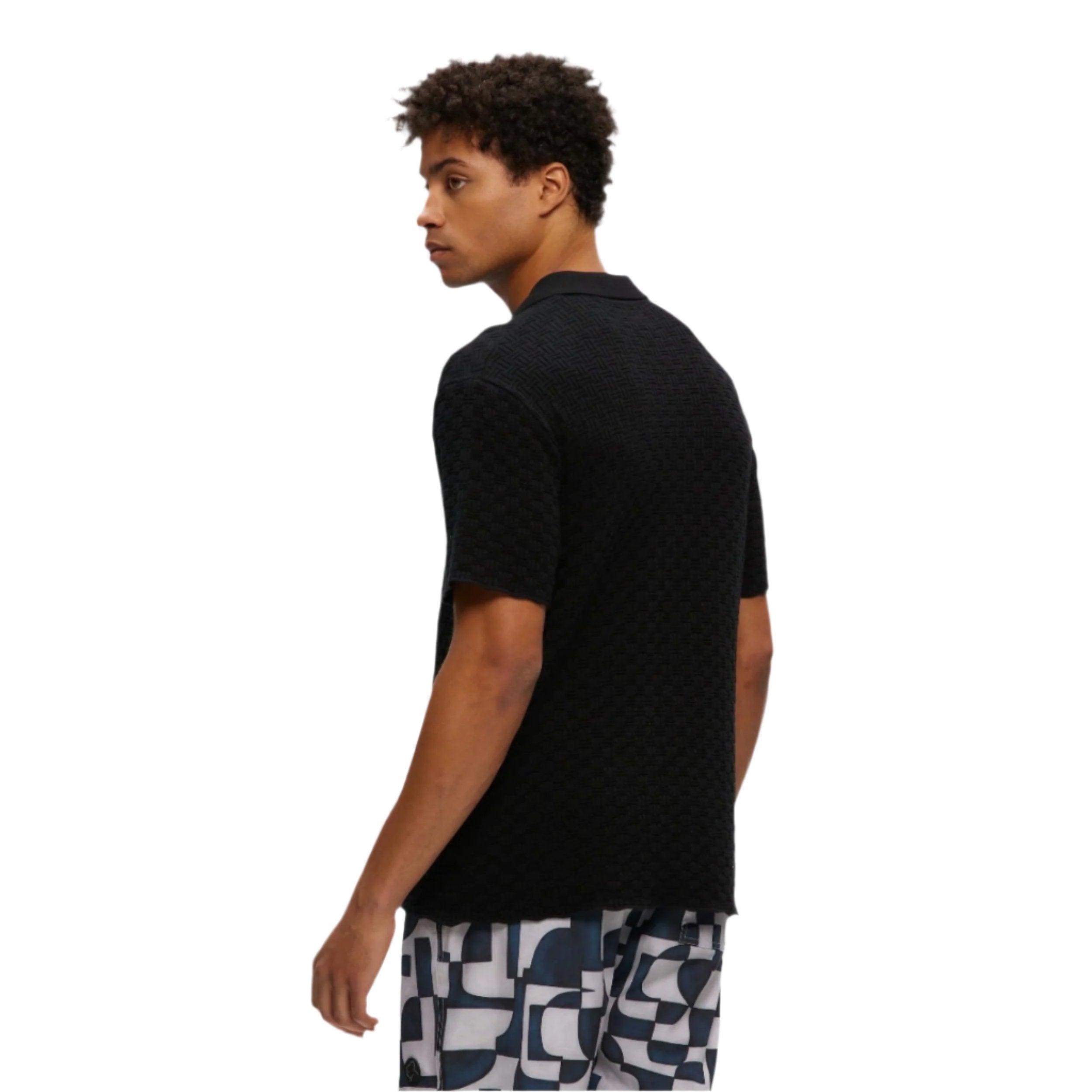 Black Knitted Yacht Shirt