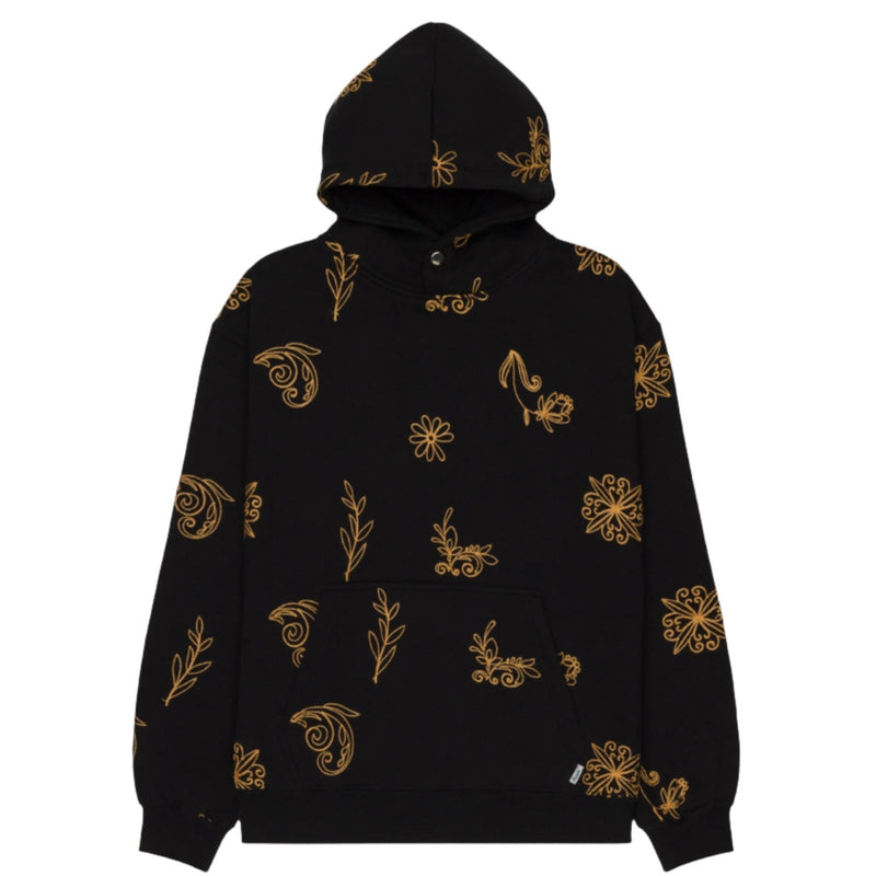 Black/Brown Embro Snap Hoodie