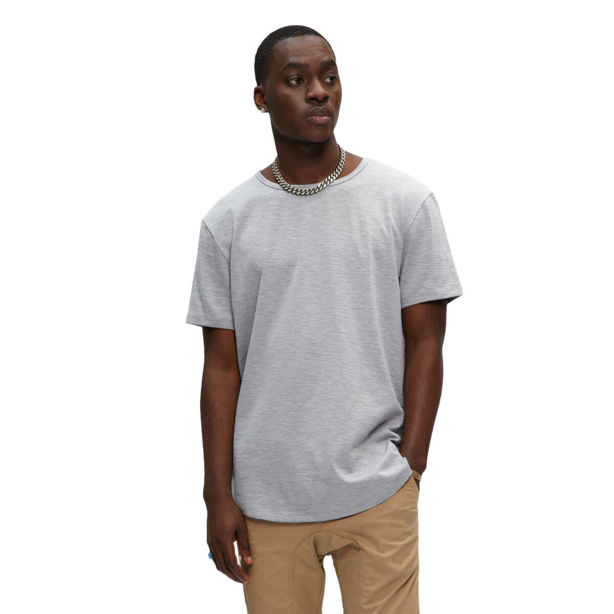 Baby Blue Slub Hi-Lo Tee-1