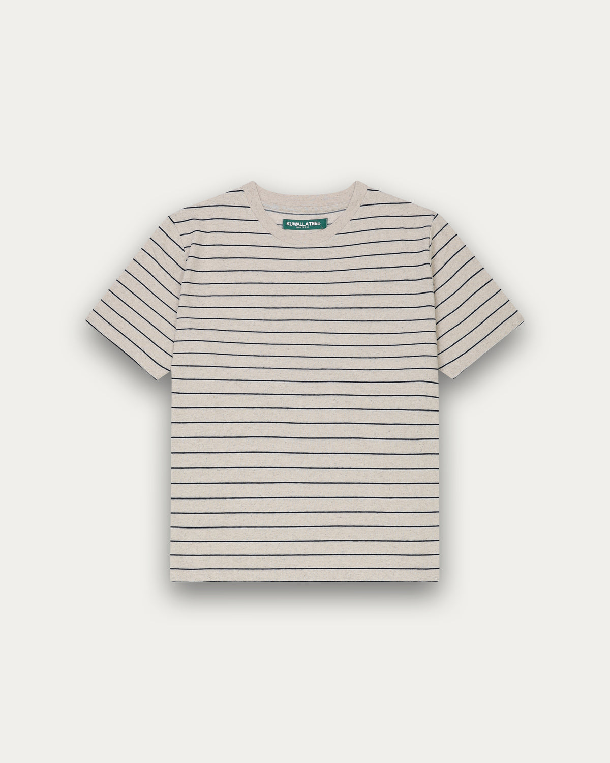 Linen Stripe Tee - White-5