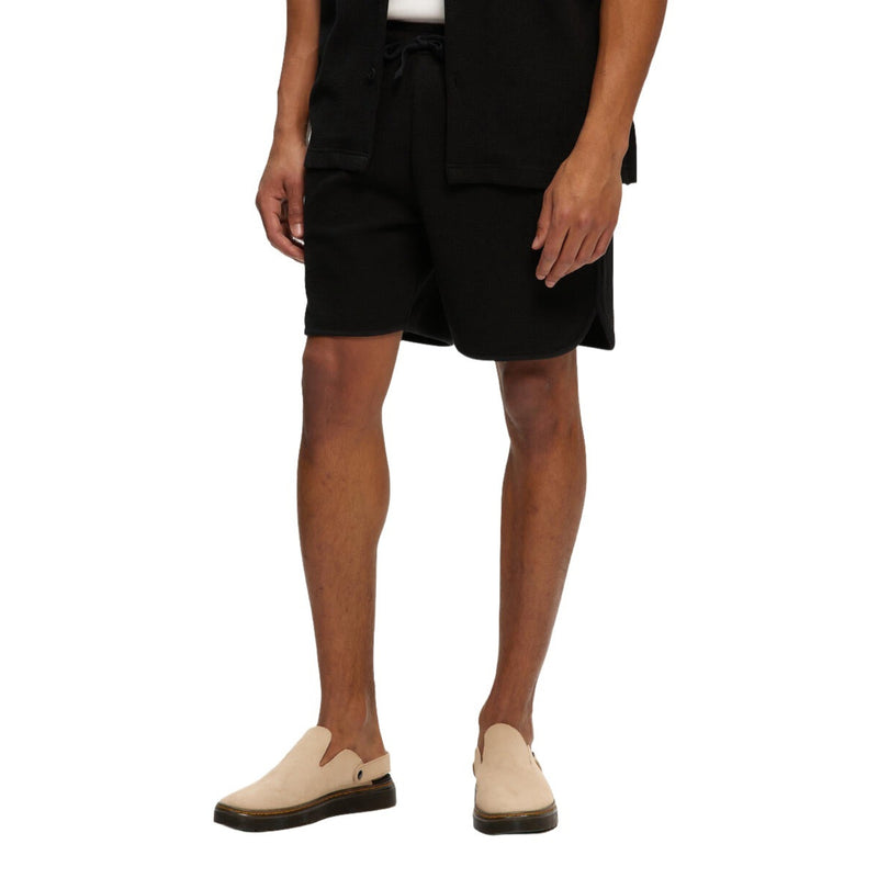 Black Rib Ringer Shorts