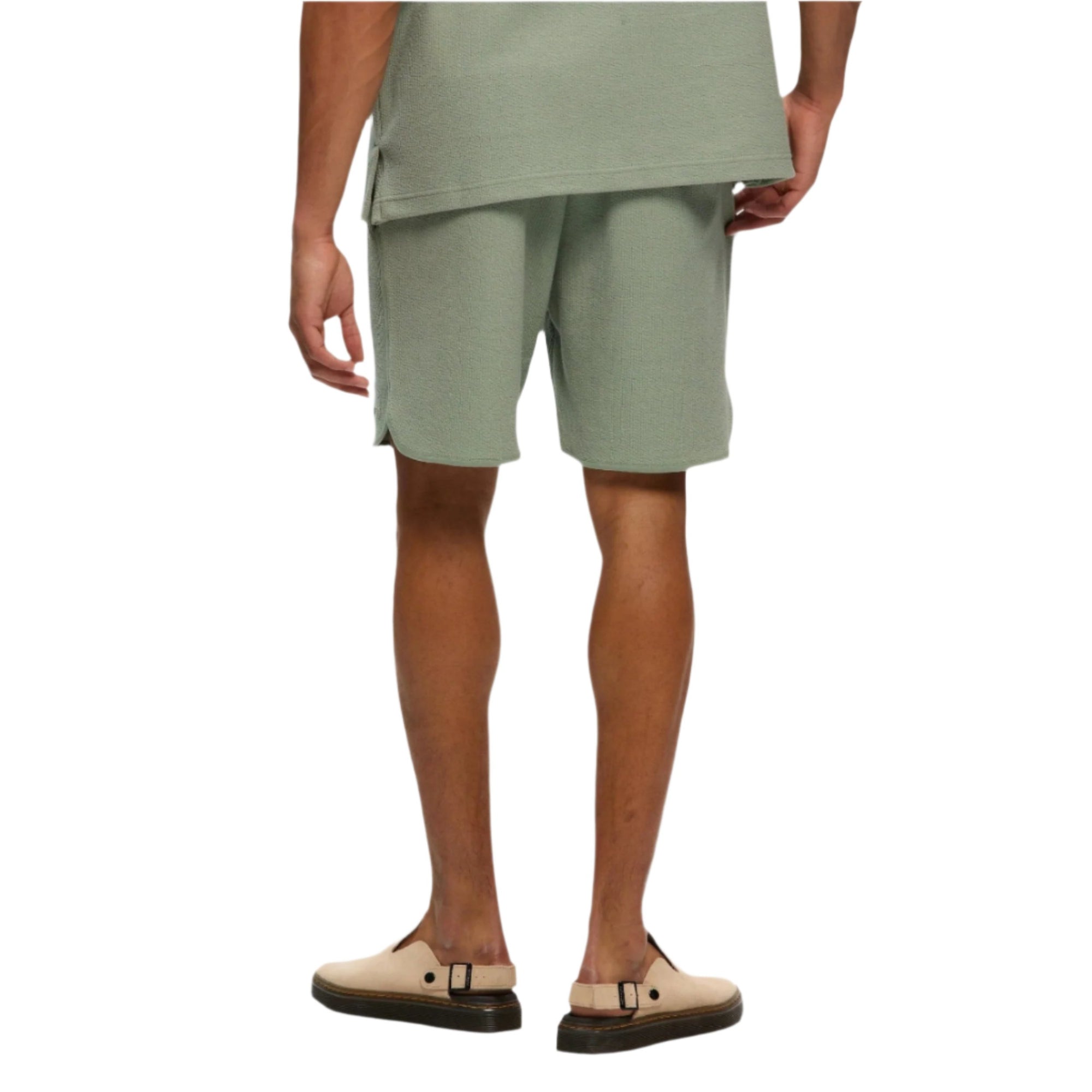 Green Rib Ringer Shorts