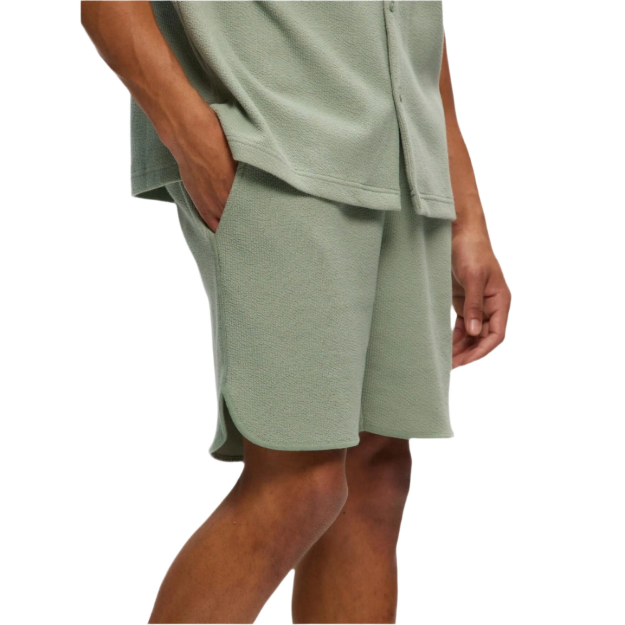 Green Rib Ringer Shorts