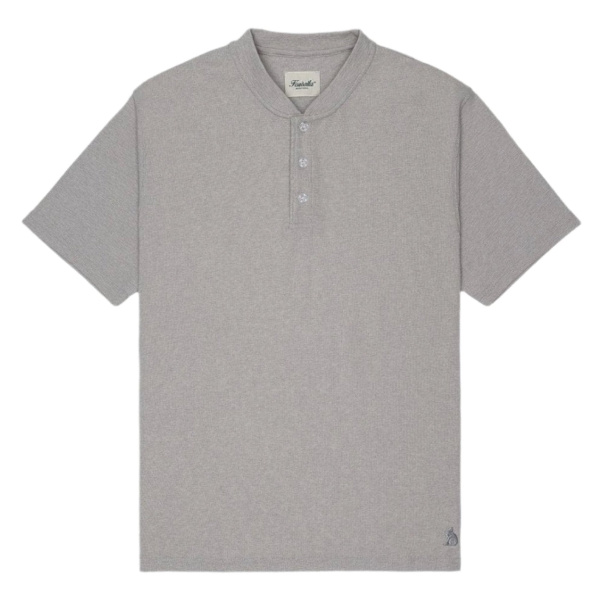 Grey Slub Henley T-Shirt