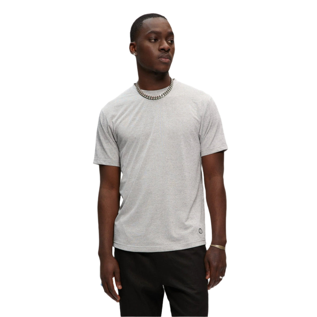 Heather Grey Premium Tek Essential T-Shirt-2