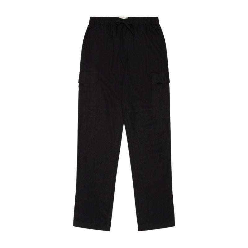 Pantalon cargo en lin noir