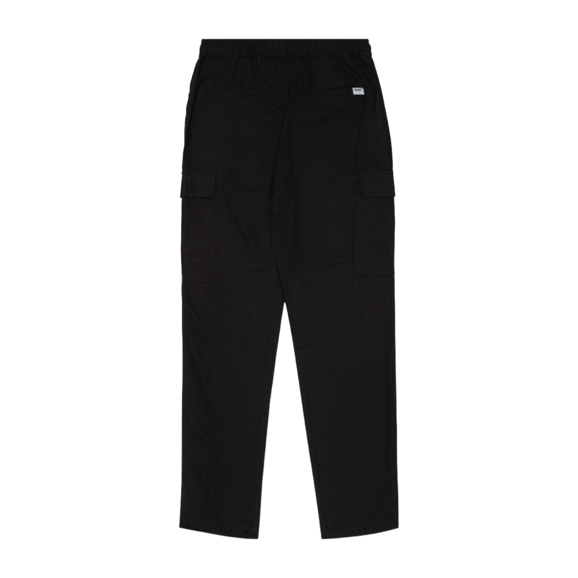 Pantalon cargo en lin noir