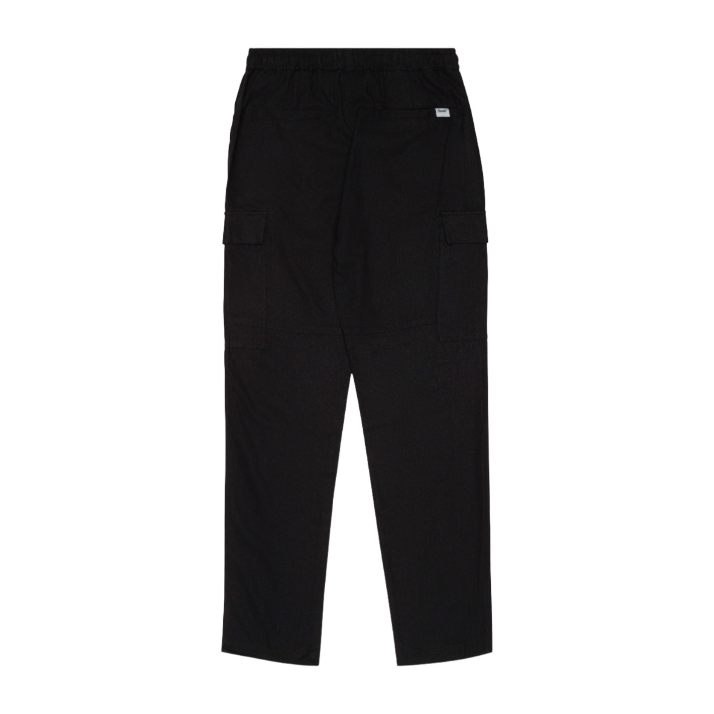 Pantalon cargo en lin noir