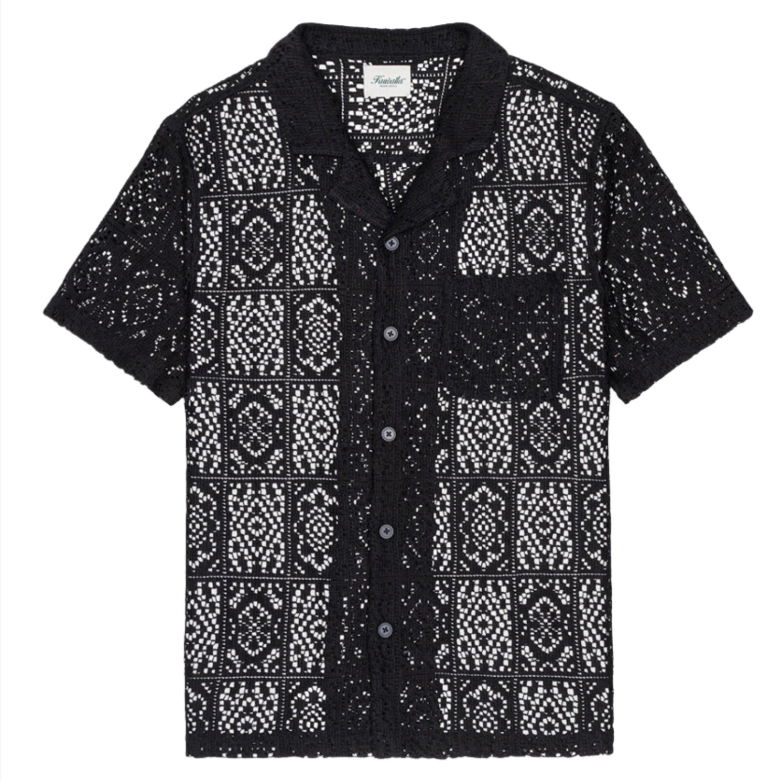 Chemise de yacht en crochet noire