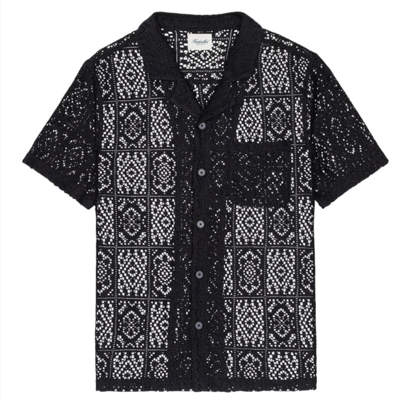 Chemise de yacht en crochet noire