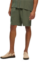 Olive Linen Shorts