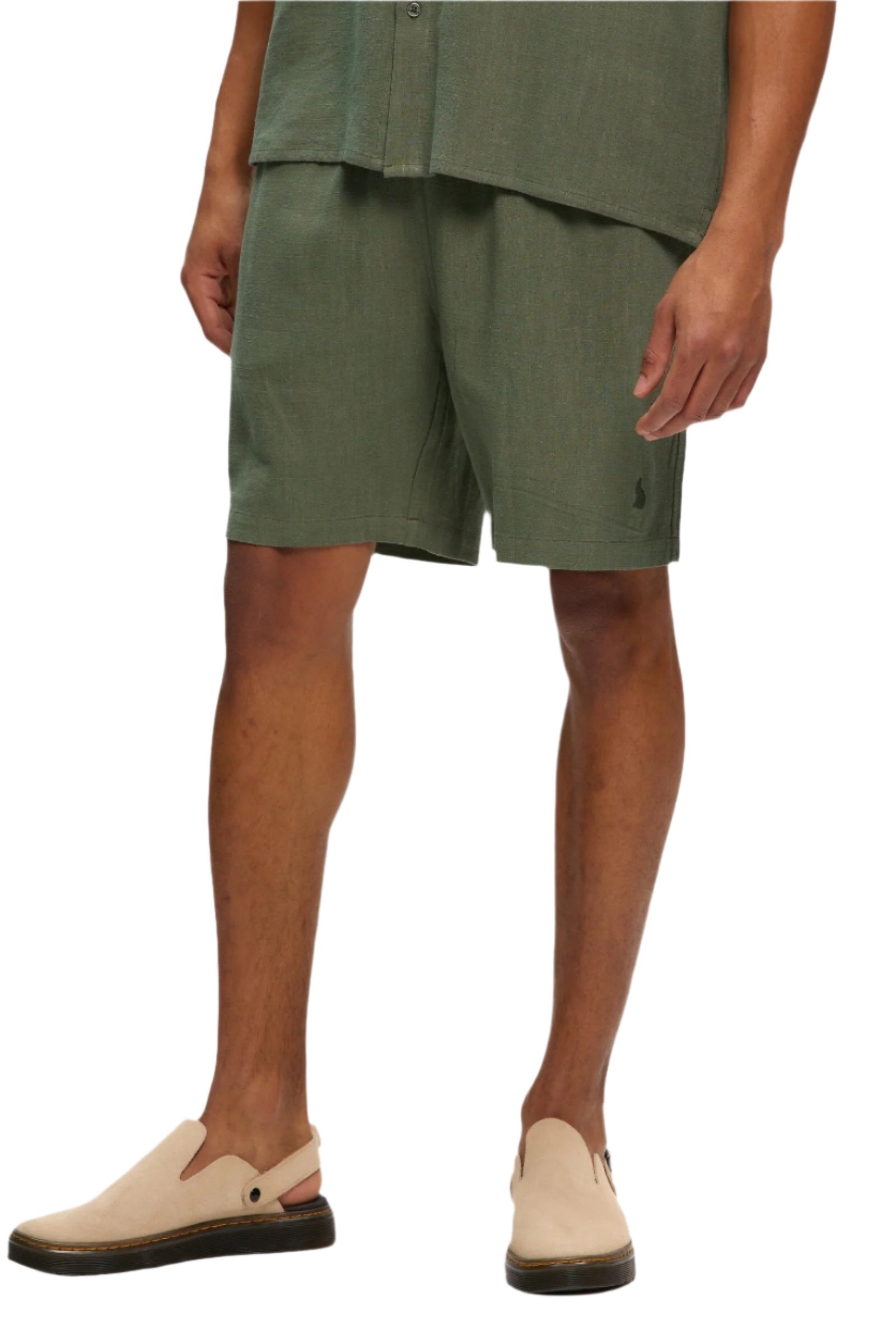 Olive Linen Shorts