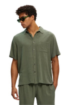 Chemise en lin olive