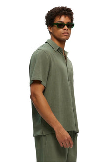 Chemise en lin olive