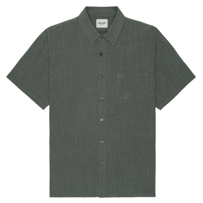 Chemise en lin olive