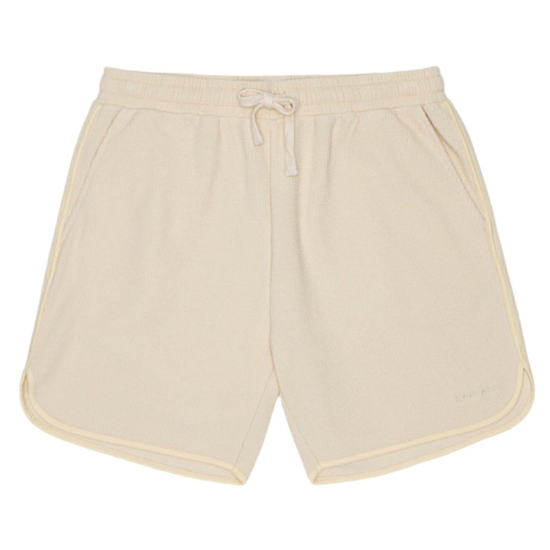 Beige Rib Ringer Shorts