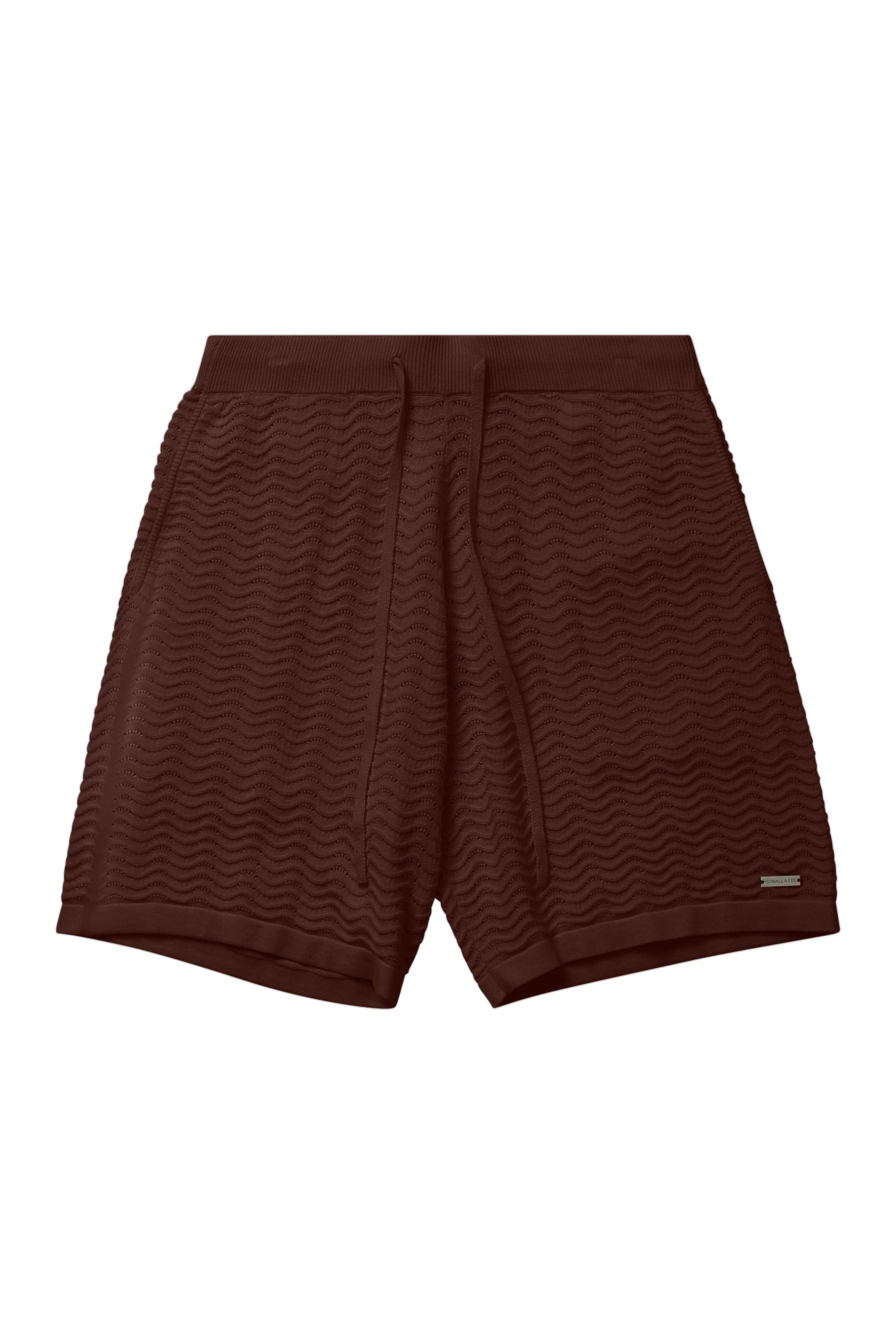 Short en maille ondulée - Marron
