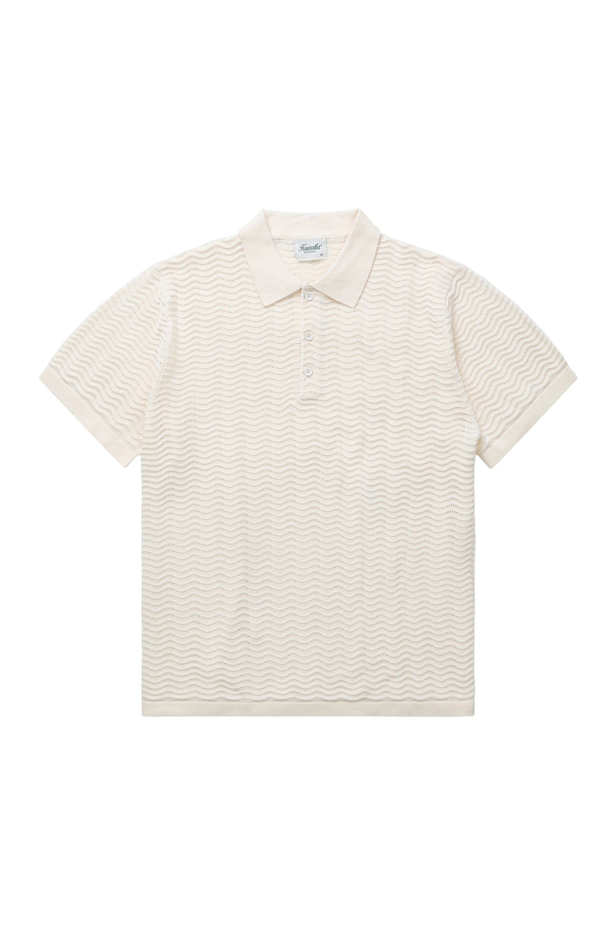 Polo à maille ondulée - Blanc