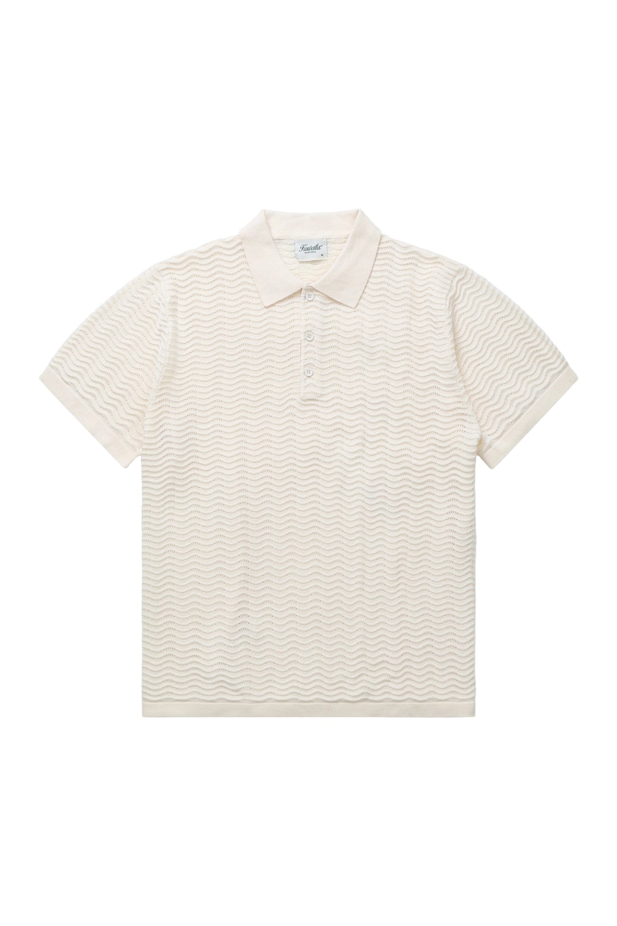 Wave Knit Polo - White