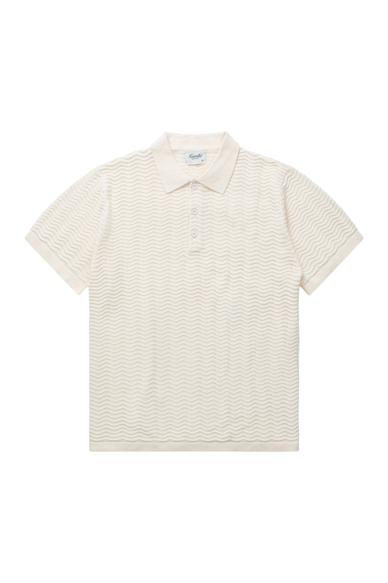 Polo à maille ondulée - Blanc
