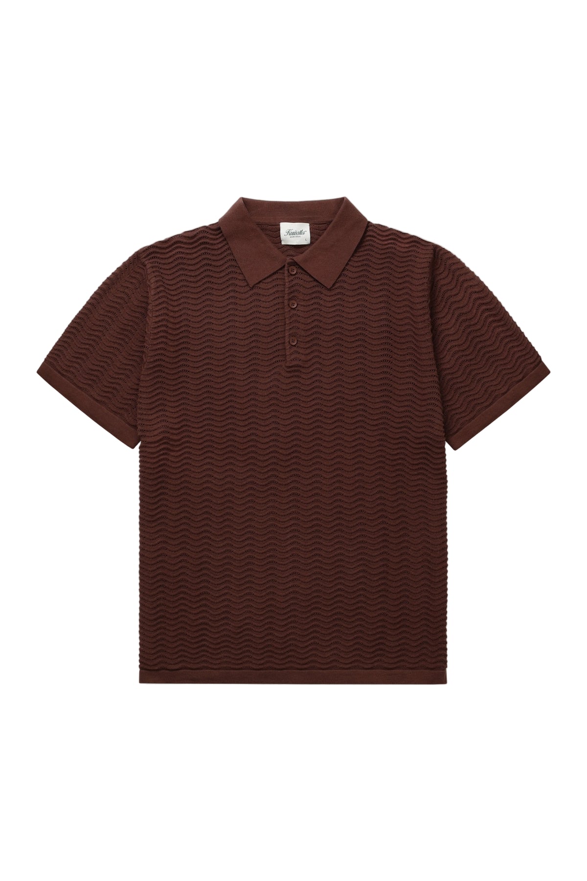 Wave Knit Polo - Brown