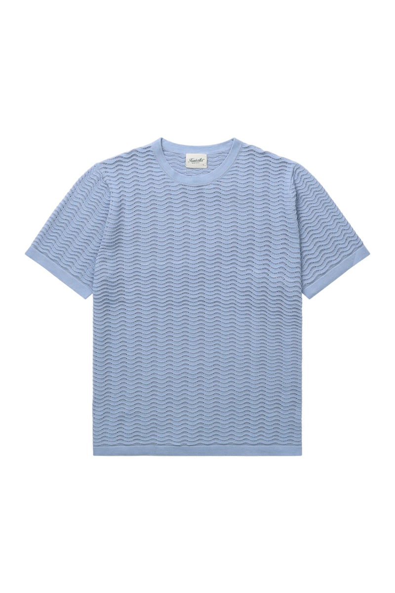 T-shirt à maille ondulée - Délavé à la pluie