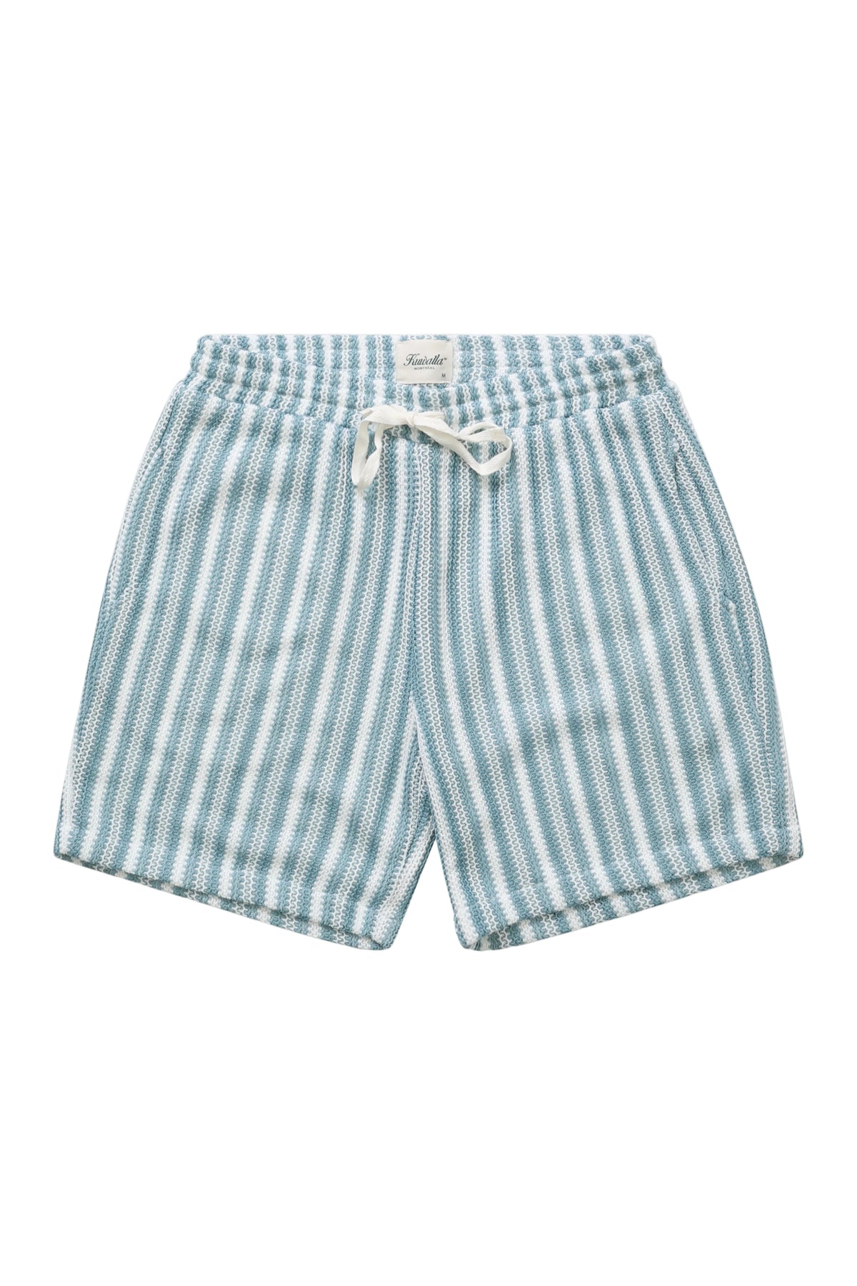 Short rayé au crochet - Bleu