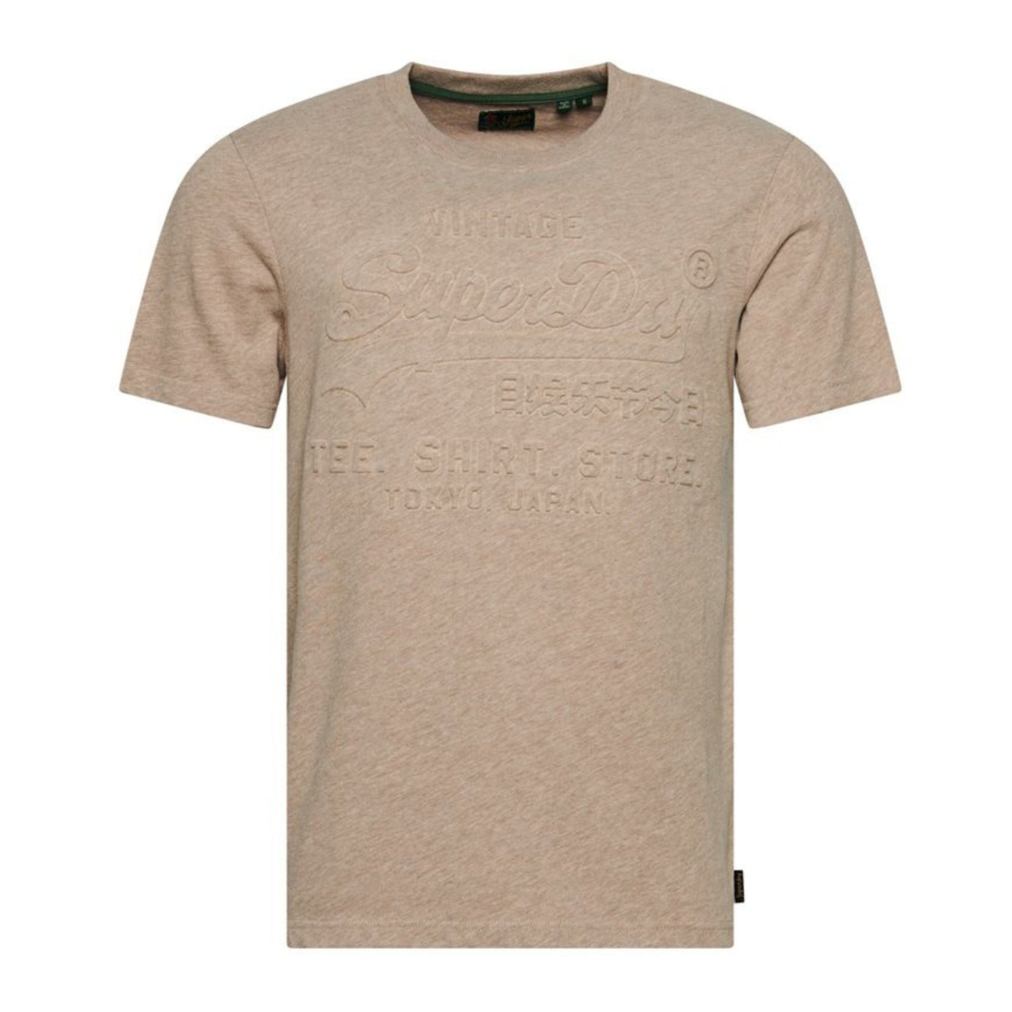 Pastel Beige Snowy Vintage Logo T-Shirt