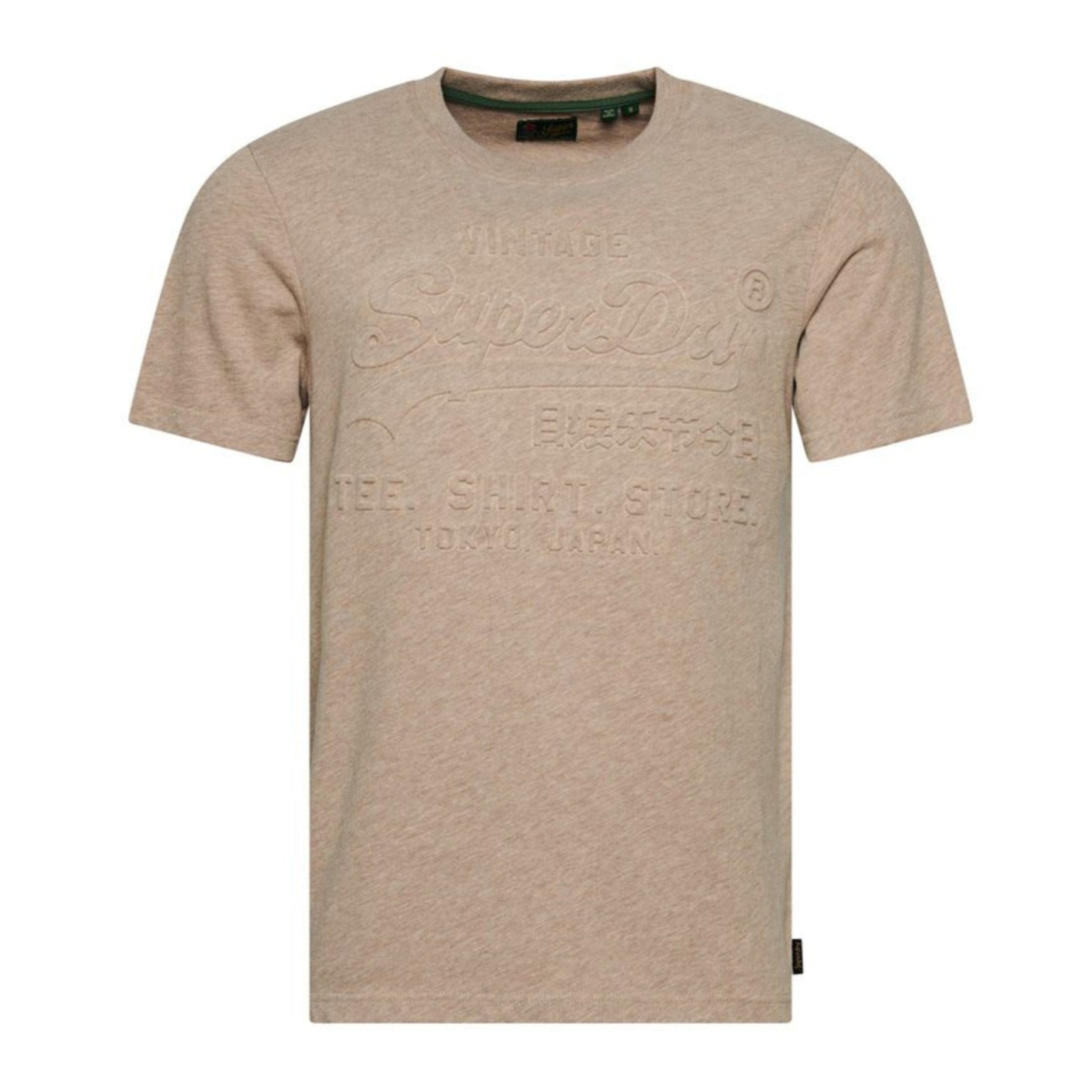 Pastel Beige Snowy Vintage Logo T-Shirt