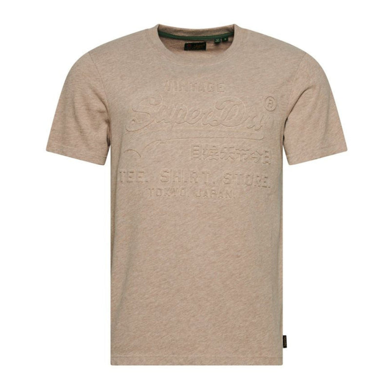 Pastel Beige Snowy Vintage Logo T-Shirt