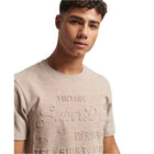 Pastel Beige Snowy Vintage Logo T-Shirt