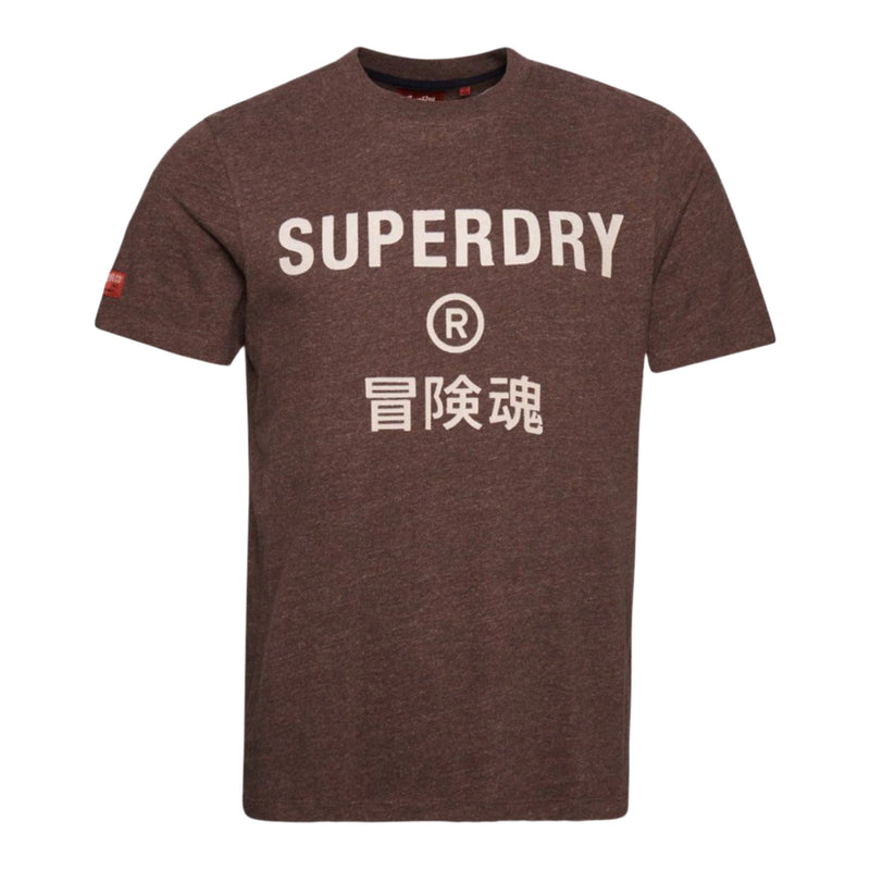 Cocoa Brown Marl Workwear Logo Vintage T-Shirt