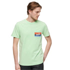 Neon Mint Green Slub Cali Striped Logo T-Shirt