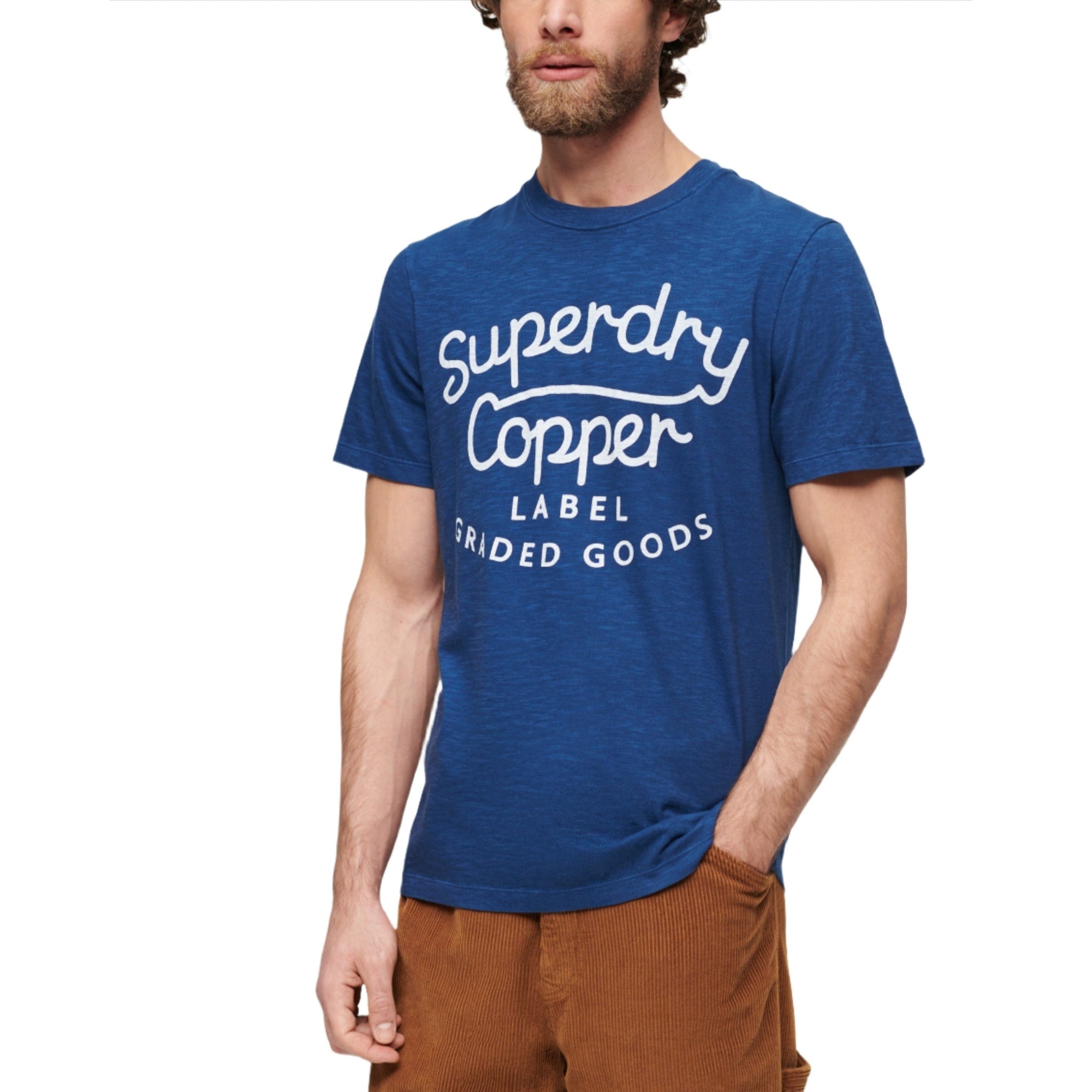 Sea Salt Blue Copper Label Script T-Shirt