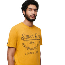 Pigment Yellow Slub Copper Label Script T-Shirt